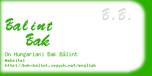 balint bak business card